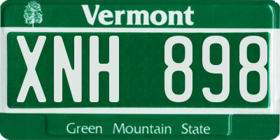 VT license plate XNH898