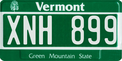 VT license plate XNH899
