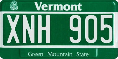 VT license plate XNH905