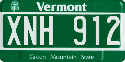 VT license plate XNH912