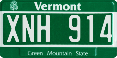 VT license plate XNH914