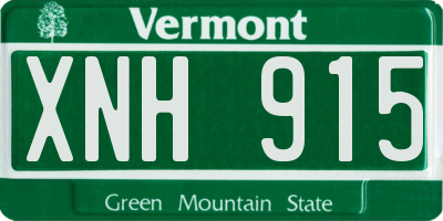 VT license plate XNH915