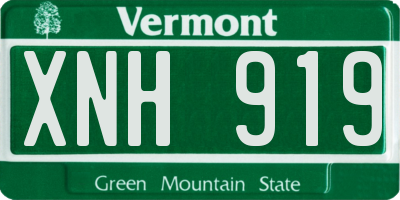 VT license plate XNH919