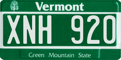 VT license plate XNH920