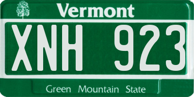 VT license plate XNH923