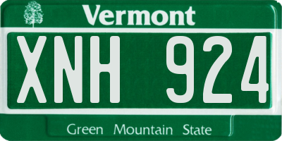 VT license plate XNH924