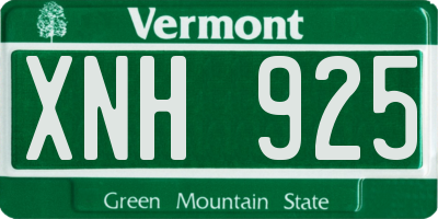 VT license plate XNH925
