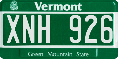 VT license plate XNH926