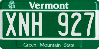VT license plate XNH927