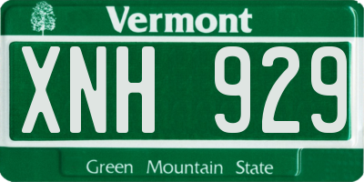 VT license plate XNH929