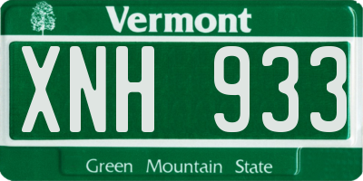 VT license plate XNH933