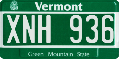 VT license plate XNH936