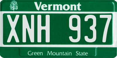 VT license plate XNH937