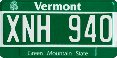 VT license plate XNH940