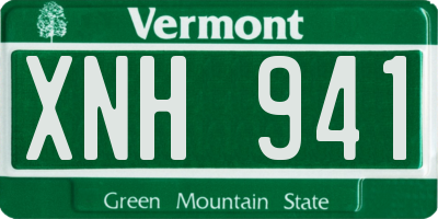 VT license plate XNH941
