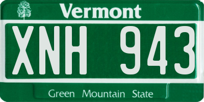 VT license plate XNH943