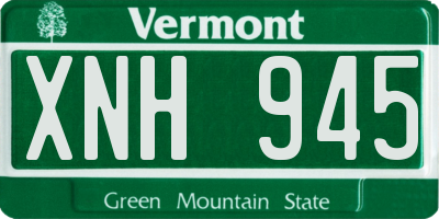 VT license plate XNH945