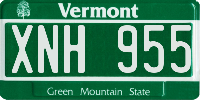 VT license plate XNH955