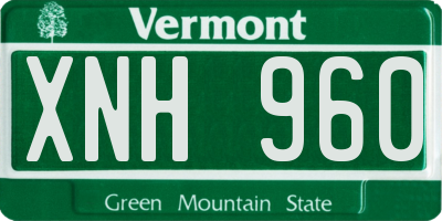 VT license plate XNH960