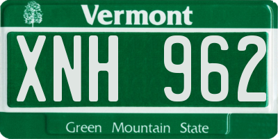 VT license plate XNH962