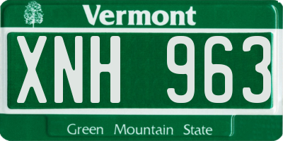 VT license plate XNH963