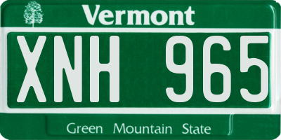 VT license plate XNH965