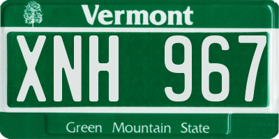 VT license plate XNH967
