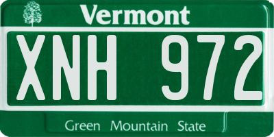 VT license plate XNH972
