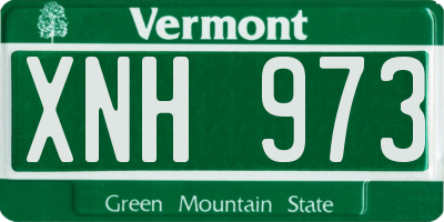 VT license plate XNH973