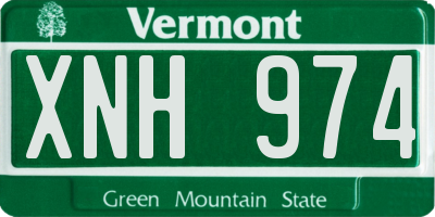 VT license plate XNH974