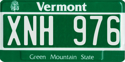 VT license plate XNH976