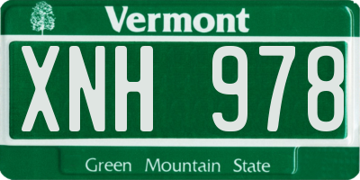 VT license plate XNH978