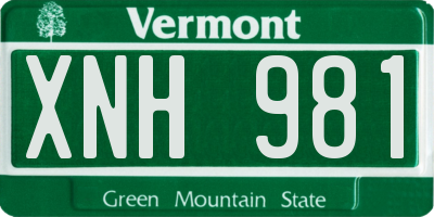 VT license plate XNH981