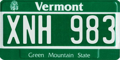 VT license plate XNH983