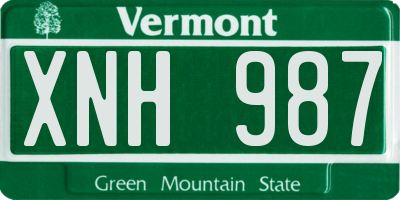VT license plate XNH987