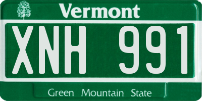 VT license plate XNH991