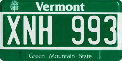 VT license plate XNH993