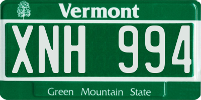 VT license plate XNH994