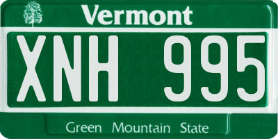 VT license plate XNH995