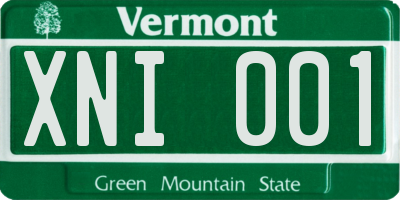 VT license plate XNI001