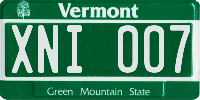 VT license plate XNI007