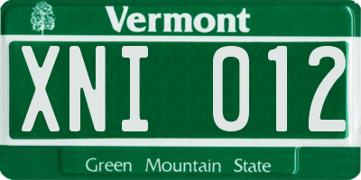 VT license plate XNI012