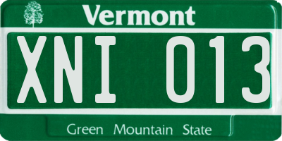 VT license plate XNI013