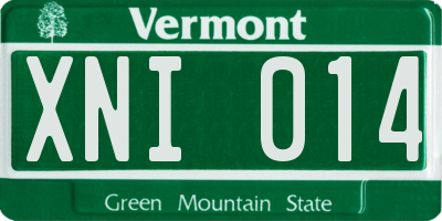 VT license plate XNI014