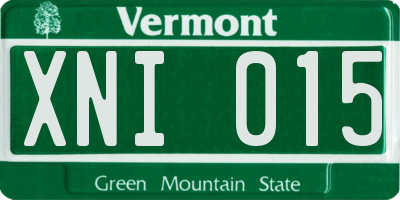 VT license plate XNI015