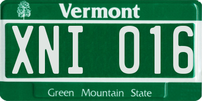 VT license plate XNI016