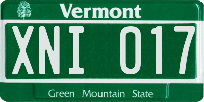 VT license plate XNI017