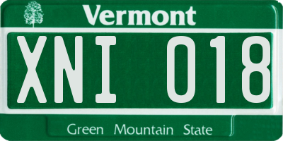 VT license plate XNI018