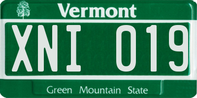 VT license plate XNI019