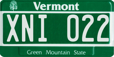 VT license plate XNI022
